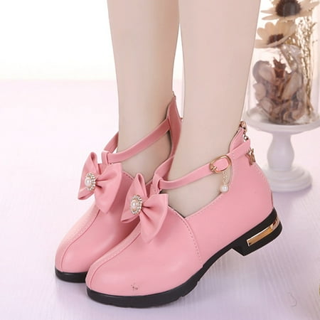 

Children Baby Girls Bowknot Princess Leather Shoes Short Single Boots Fragarn