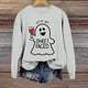 thumbnail image 2 of De Sudadera con capucha de fantasma de Halloween para mujer, Let's Get Sheet Faced, divertida sudadera con gráfico de vino, rosa, 2 of 4