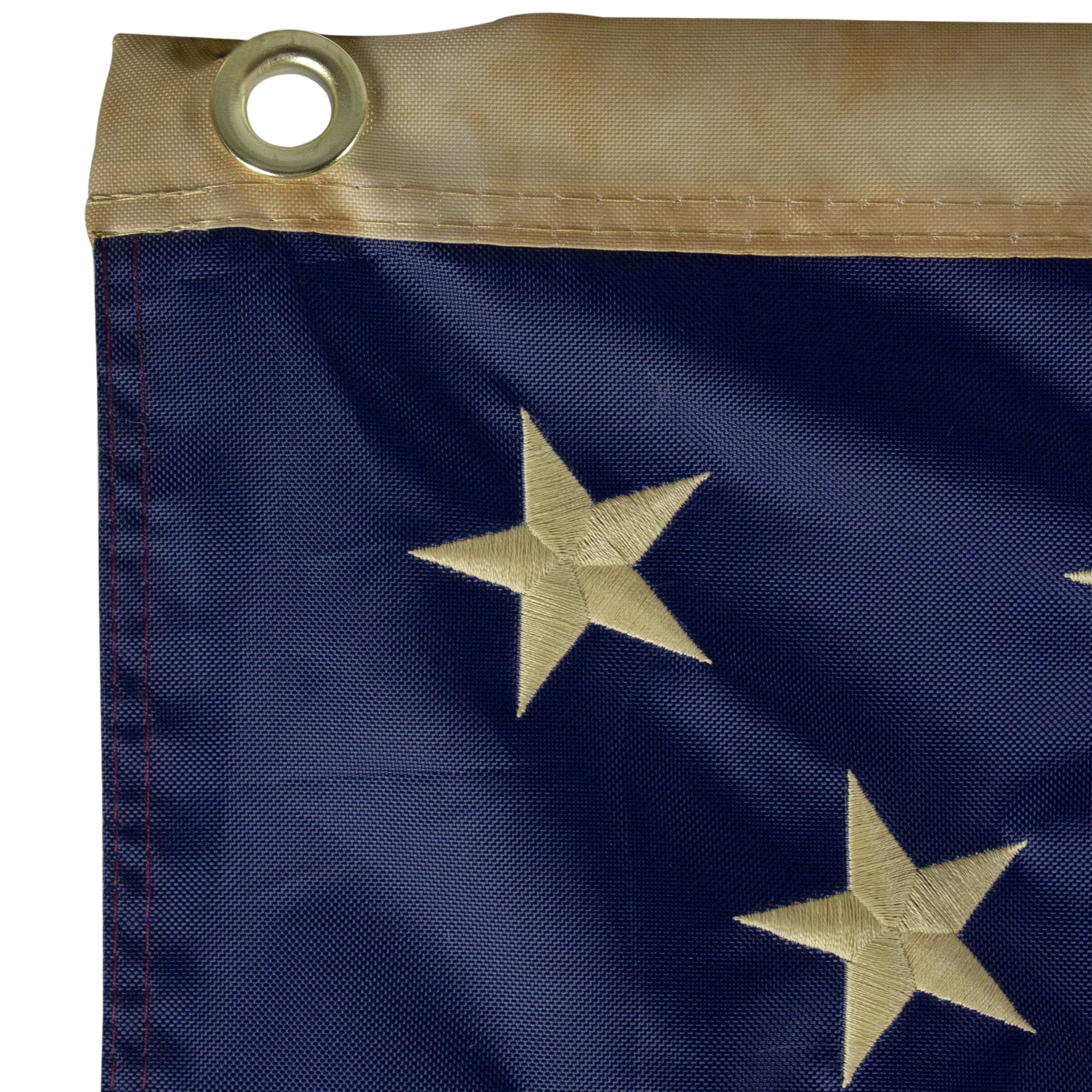 Patriotic Americana Tea-Stained Embroidered Outdoor House Flag with Grommets 3' x 5'