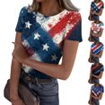 thumbnail image 5 of Women's 250th Anniversary USA Shirt 4th of July Shirts America 250 Merchandise Multicolor Patriotic Graphic Crew Neck Tee Independence Day Top, 5 of 5