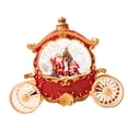 thumbnail image 3 of perfeclan Christmas Snow Globe Musical Globe Ornament Night Light Music Box Christmas Carriage Snow Globe for Wife Husband Daughter Son Red, 3 of 9