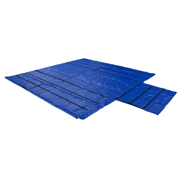Truck Flatbed Trailer Tarps Combination 18oz/14oz Lumber Tarp 24x27 (8' Drop) - Blue