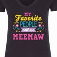 thumbnail image 4 of Inktastic My Favorite People Call Me Meemaw with Flowers Women's V-Neck T-Shirt, 4 of 5