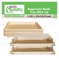 thumbnail image 5 of EcoQuality X-Large Compostable Sushi Trays with Lids - Natural Sugarcane Bagasse Take Out Sushi Container - Biodegradable Disposable Sushi Plate with Lid Eco Friendly To go Serving Tray (500 PACK), 5 of 8