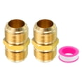 thumbnail image 1 of Unique Bargains 3/4 Inch Male Flare x 3/4 Inch Male Flare Connector Brass Adapter Union Tube Coupler, 2Pcs, 1 of 5
