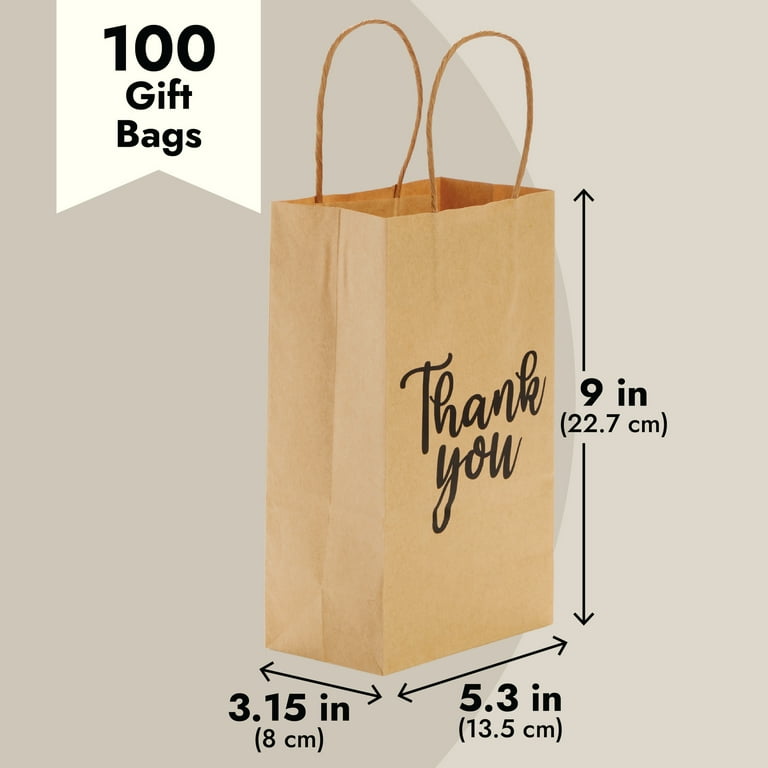 50 Thank You Bags w/Gift Tags and Tissue Paper, Thank You Bags for Business Small, Gift Bags, Small Gift Bags, Thank You Gift Bags, Gift Bags with