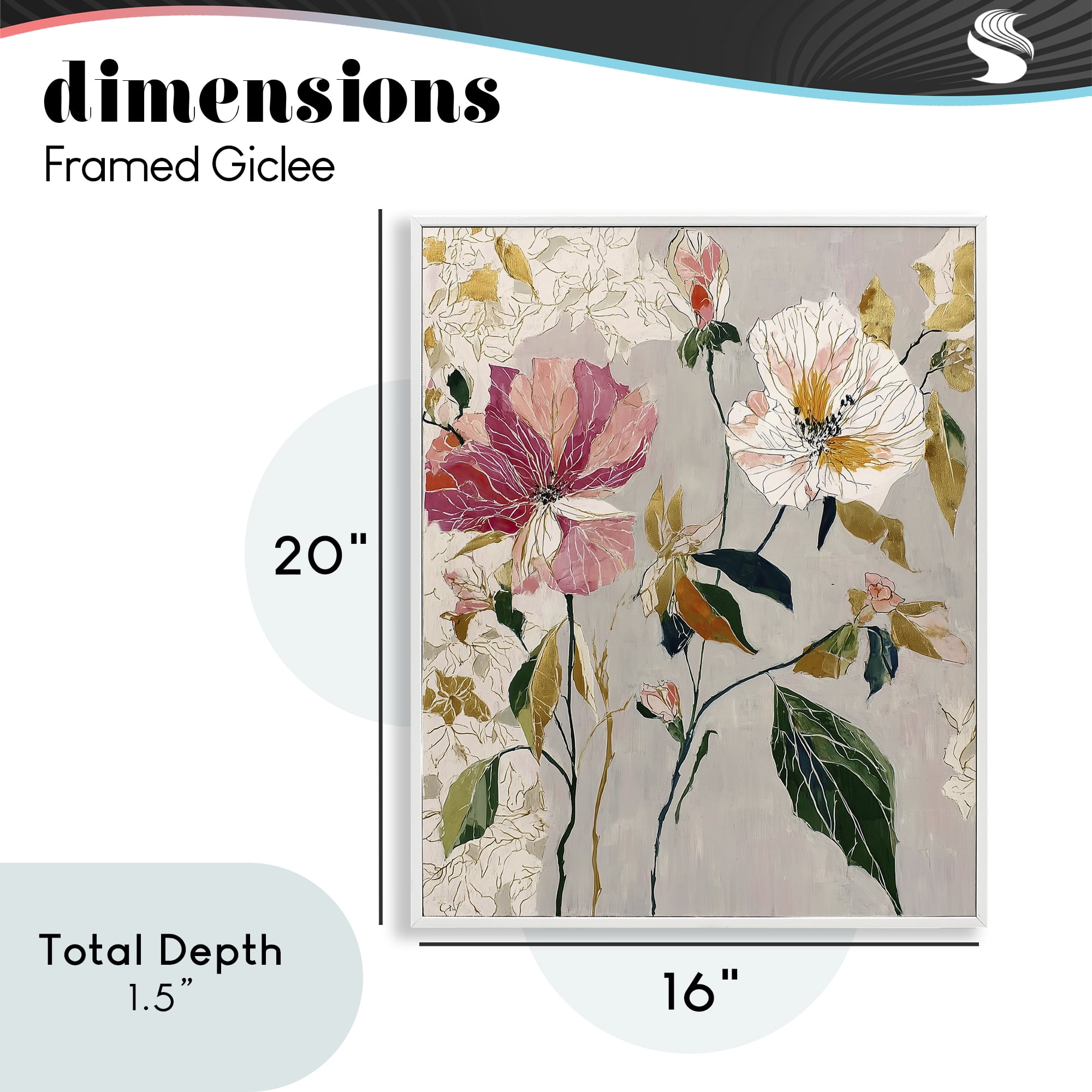 Playful Assumption Abstraction White Framed Giclee Art, design by Annabelle Hall
