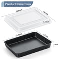 thumbnail image 4 of Walchoice Baking Pan with Lid Set of 2, 12.4 x 9.7 x 2 inch Stainless Steel Rectangular Cake Pan Set with Covers, Nonstick Deep Bakeware for Baking, 4 of 7