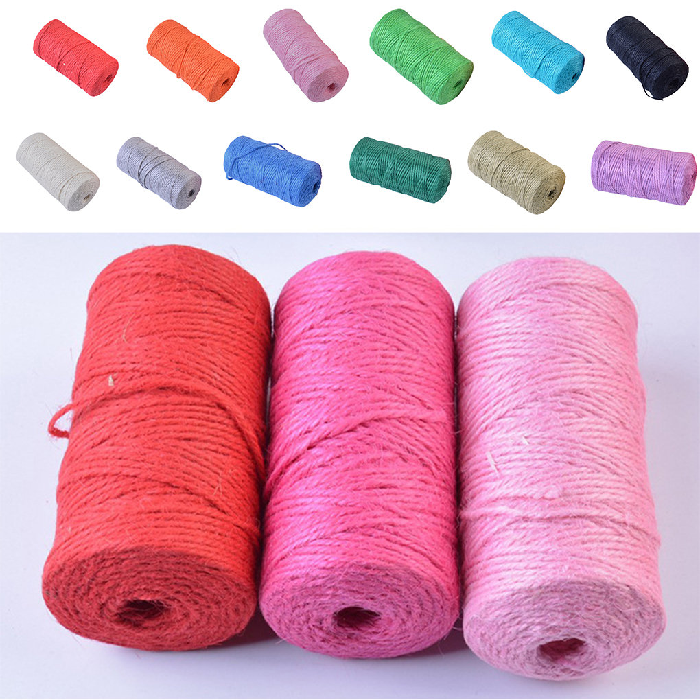 Jygee Rope Colorful Natural Jute Twine String Roll Cord for DIY Art Crafts  and Wrapping Dark green 