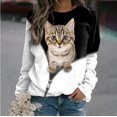 thumbnail image 3 of Sudadera con capucha de tigre divertida, sudaderas con capucha de moda para mujer, sudaderas con estampado de gato, ropa de cuello redondo, jerséis kawaii, sudaderas para mujer, sudaderas con animales, 3 of 5