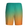 thumbnail image 2 of Lsque Orange To Teal Gradient1 Mens Sleep Pajama Shorts,Short Pajama Pants, Cotton Ultra-Soft Knit-Large, 2 of 9
