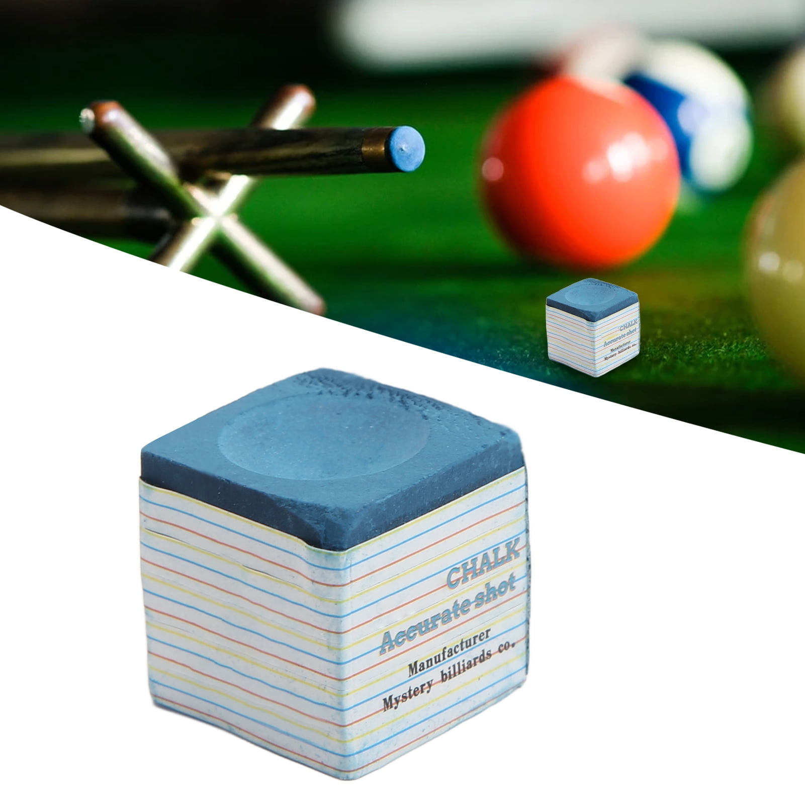 Craie De Billard Bleue Professionnelle – Forte Adhérence, Anti-poussière, Lot De 12, Forme Applicateur Arrondi