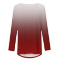 thumbnail image 4 of AOOCHASLIY Women's Blouse Womens Long Sleeves Round Neck Casual Gradual T-shirt Tops, 4 of 5
