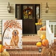 thumbnail image 3 of Fall Dog Garden Flag 12x18 Vertical Double Sided Autumn Maple Leaves Thanksgiving Outside Decorations Burlap Yard Flag BW205, 3 of 5