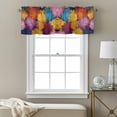 thumbnail image 3 of Colorful Dahlia Valance Curtain for Windows Modern Abstract Orange Yellow Blue Flower Oil Painting Style Rod Pocket Curtain Valances Short Window Treatments for Kitchen Bathroom Laundry 60 x 18 Inch, 3 of 9