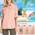 thumbnail image 5 of FEN AI Women Button up Shirts Long Sleeve Hiking Fishing Travel Shirt Casual Blouse for Outdoor Pink, 5 of 8