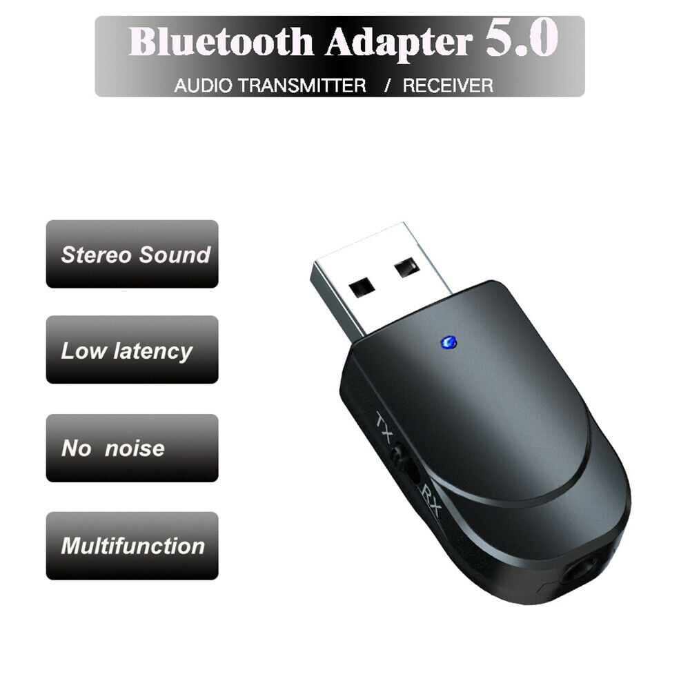 USB Bluetooth V5 Transmitter Receiver Wireless A2DP 3.5mm Stereo Audio Adapter 
