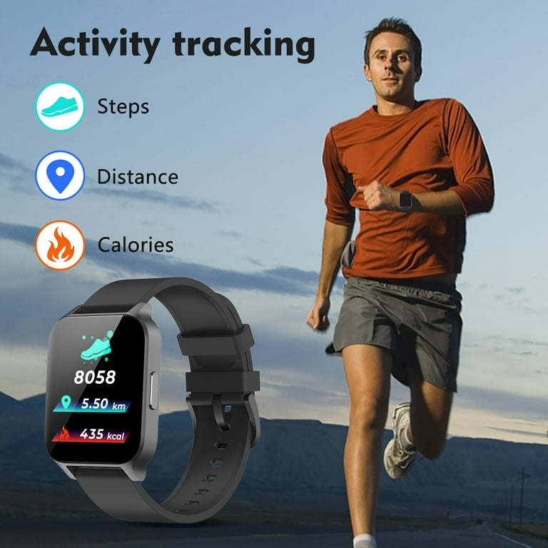 Willful SW021 Smart Watch For Android Samsung iPhone with Heart Rate Monitor Bluetooth Waterproof Watch For Women Men Black