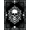 Black White, Pattern 20, variant on Design&I 8'x10' Washable Area Rug Halloween Vintage Skull Damask Ornamental Symmetrical Large Border for Dining Room, Office, Lounge, Snag-Free