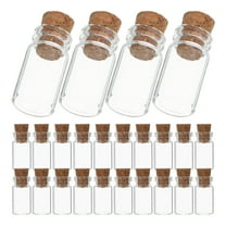 MLINS 24Pcs Small Glass Bottles With Cork Lids Mini Glass Wishing Bottles Message Glass Bottles Tiny Glass Jars with Cork Stopper