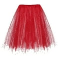 thumbnail image 2 of Povozer Dress up Tutu for Girls Princess Skirts for Kids Tulle Ballet Skirts(Red,2-10T), 2 of 4