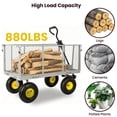 thumbnail image 5 of LIANGKA 3 In 1 Oversized Steel Garden Cart 880lbs Pullable Mesh Metal Utility Cart with Removable Liner Side Panels and Mesh Tray Gray, 5 of 9