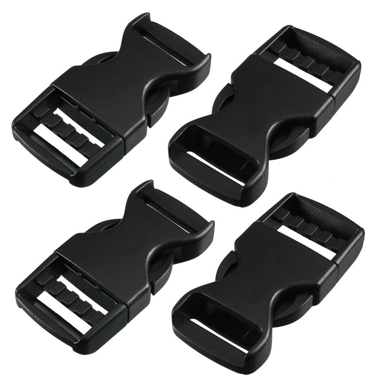 Uxcell 4pcs Black Plastic Side Quick Release Buckles Snap Clip for 20mm  Webbing Band