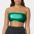 thumbnail image 2 of Tank Tops for Women,Tube Performance Solid Color Bandeau Wrap Chest Nightclub Show Wear,Camisole Tops for Women,Green,2XL, 2 of 3