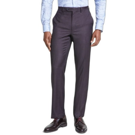 Tallia Mens Classic fit Dress Pants 36 / 30 Burgundy Red Solid