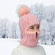 thumbnail image 3 of Gorro de invierno para mujer shamjiam gorro protector y acogedor para senderismo esquí Rosado Bufanda de sombrero de invierno, 3 of 9