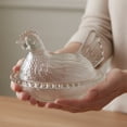 thumbnail image 2 of Vintage Glass Hen On Nest Dish with Lid, Hen On Nest Glass Dish, Large Pedestal Candy Bowl Chicken Candy Dish, Colorful Crystal Cookie Jar for Snacks Dessert Cookies, Home Kichen Tabletop Decor, F, 2 of 4