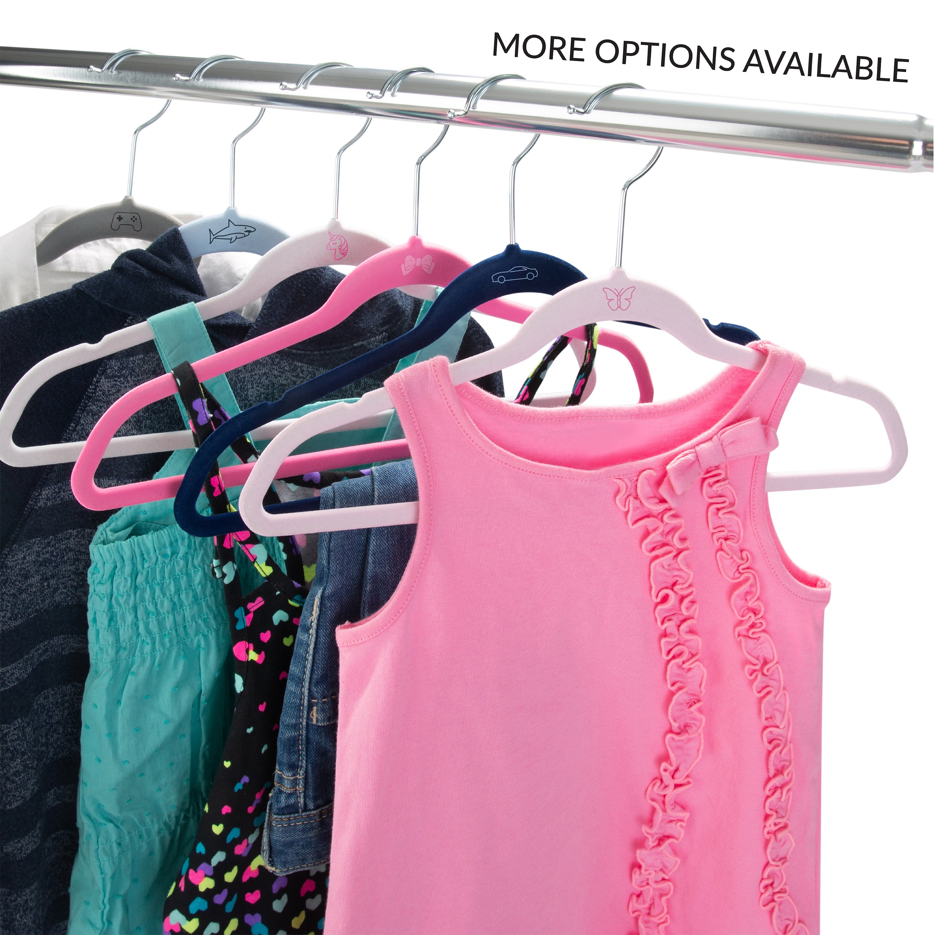 Simplify Kids Velvet Shirt Hangers, 25 Pack, Gray
