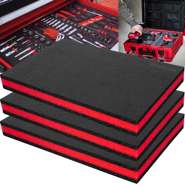 Caja de herramientas Foam ONREVA, paquete de 3 unidades, 46 x 30,5 x 5 cm, para organizar estuches