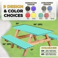 thumbnail image 2 of RNOONY  Vinyl Fitted Picnic Table Cover with Bench Covers and Bag, Outdoor Waterproof Picnic Tablecloth with Elastic Edges, 96x30 Inches 3 Pcs Set Green, 2 of 8