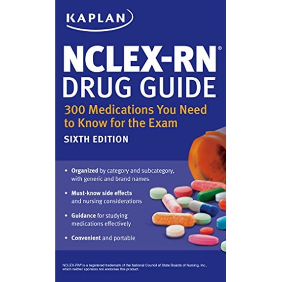 Pre-Owned NCLEX-RN Drug Guide: 300 Medications You Need to Know for the Exam (Kaplan Test Prep) (Paperback) 1625231148 9781625231147