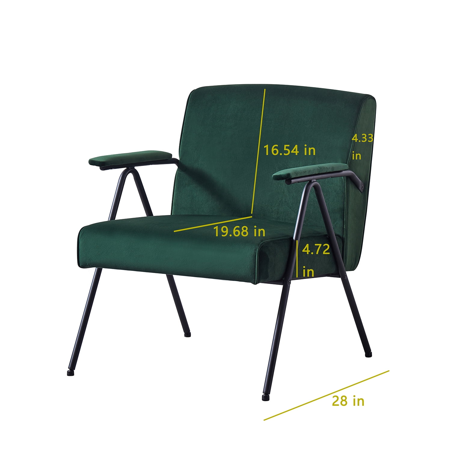 Kadyn Upholstered Recliner, Textile Metal Frame Recliner with Arm, Cloth Leisure Single Accent Chair for Living Room, Green