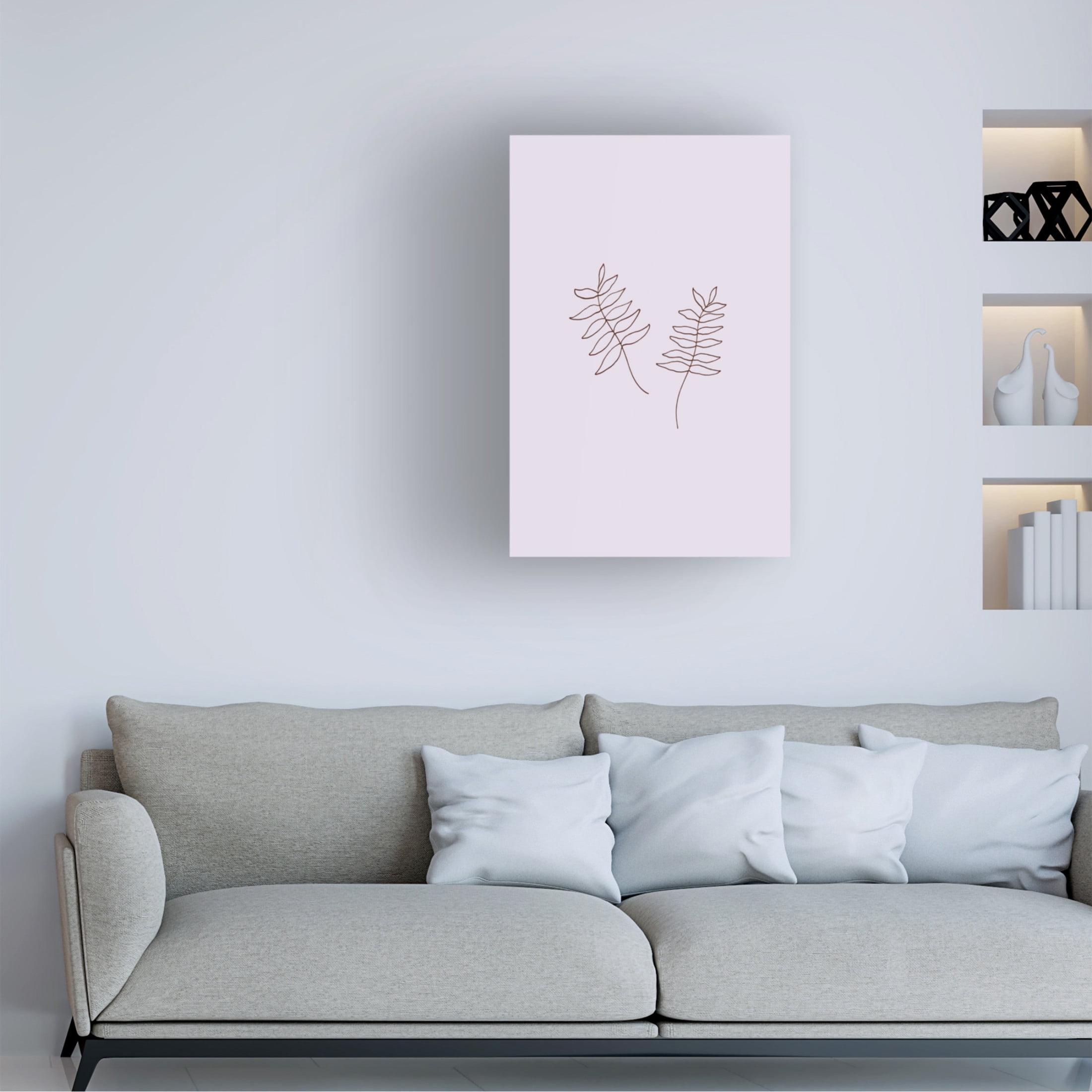 Canvas Wall Art - Pictufy Studio 'Two Twigs' Wall Art for Living Room, Bedroom, or Office Décor by Trademark Fine Art - 16 x 24 Inches