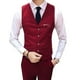 thumbnail image 1 of Chaleco de traje Skymirror para hombre, cuello en V, sin mangas, color liso, corte entallado, cárdigan de un solo pecho, abrigo formal de negocios, abrigo de boda para novio, 1 of 8