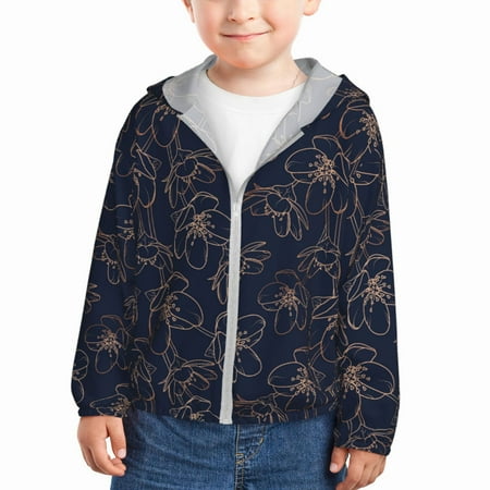 

Lukts Copper-Gold Gloss Outline Cherry Print Children s Long-Sleeved Sun Protection Clothing Hooded Sweatshirts for Boys and Girls Outdoor Sports-2 Years