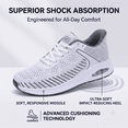 thumbnail image 6 of REABO Women's Wide Toe Box Walking Shoes Sneakers with Arch Support,White/Gray, Size 7, 6 of 9