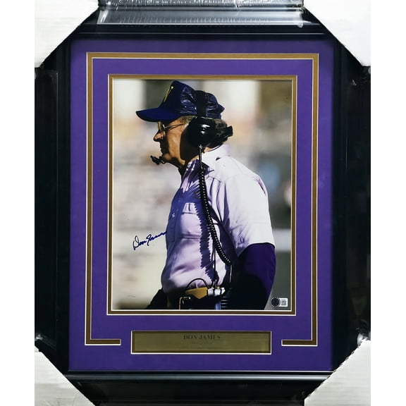 Don James Autographed Framed 11x14 Photo Washington Huskies Beckett BAS QR #AE31843