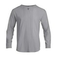 thumbnail image 6 of Men's Cotton Linen Shirts Long Sleeve Button Down Shirt Band Collar Beach Shirts Gray XL(XL), 6 of 9