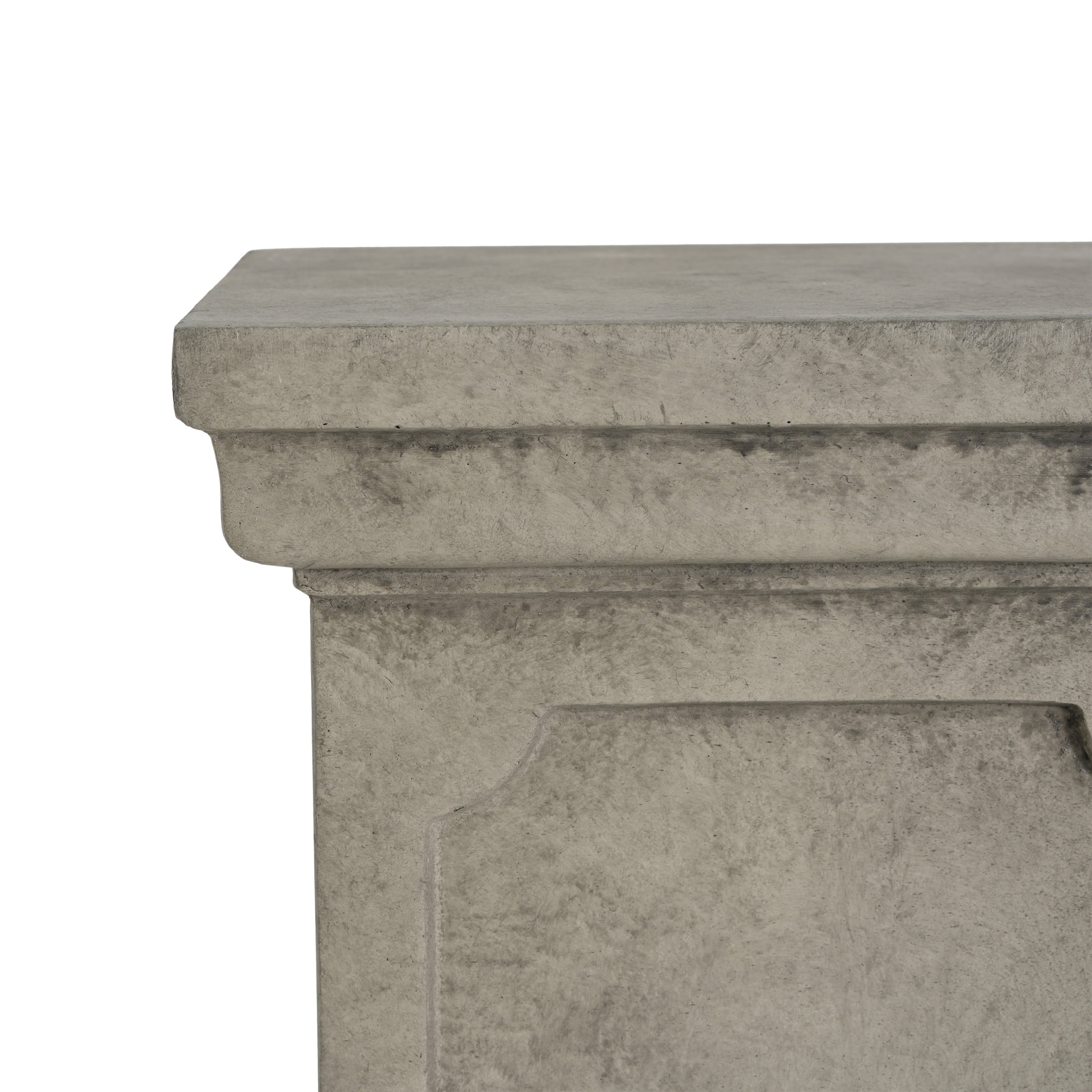 Christopher Knight Home Outdoor Classic Plant Stand with Square Pedestal, Light Gray, Set of 2