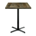 thumbnail image 2 of KFI Studios Urban Loft 2.5' Square Bistro Table, Barnwood, X Base, 2 of 2