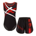 thumbnail image 3 of Hansber Ensemble de Sport 2 Pcs pour Garçons, Boxeur Sans Manches avec Short de Combat Muay Thai, Rouge 10, 3 of 5