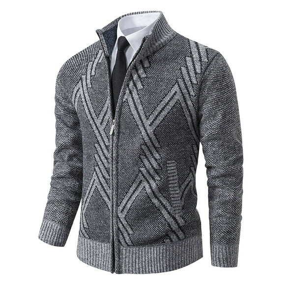 Men's Cardigan Sweater Jacket, Thick Knit Winter Casual Open Front Sweater, Warm Comfortable Long Sleeve, Machine Washable, Work Travel Outwear