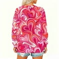 thumbnail image 5 of Dwralegc Women's Casual Tshirts Tee Tunic Long Sleeve Crew Neck Cute Tops Valentine Fashion T Shirts Heart Print Oversized Tshirts Hot Pink L, 5 of 7