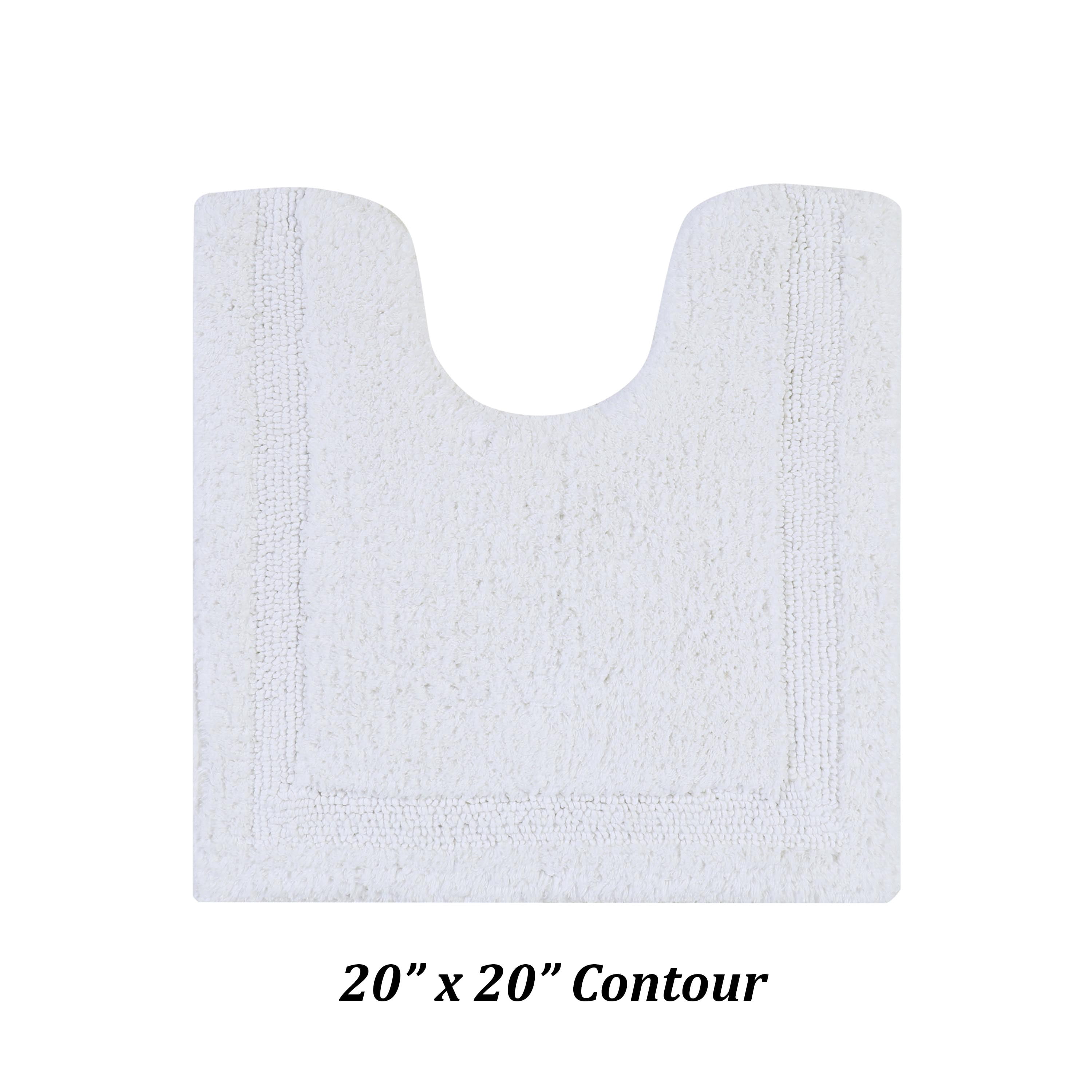 Better Trends Premium 3 Piece Bathroom Rug Set 100% Cotton, Extra Soft Tufted Bath Mat, Water Absorbent & Reversible Mat, White Lux Collection