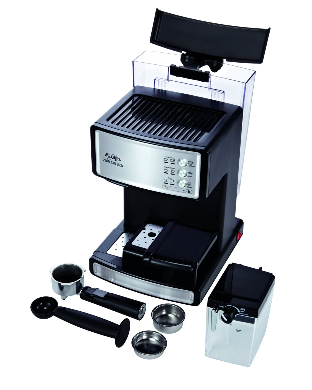 Mr. Coffee Cafe Barista Espresso Latte Cappuccino Machine Automatic Single Shot Maker Black Silver Walmart