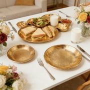 Gold Modular Bowl Set with Connecting Compartments,Irregular-Shaped Serving Platter for Parties,Food-Grade Metal and Dishwasher Safe,Space-Saving Centerpiece for Snacks,Dips,or Appetizers.